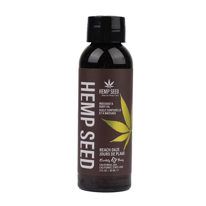 Hemp Seed Massage & Body Oil - Beach Daze Scented - 59 ml Bottle