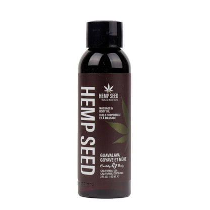Hemp Seed Massage & Body Oil - Guavalava Scented - 59 ml Bottle