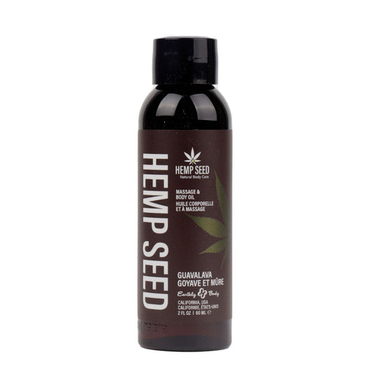 Hemp Seed Massage & Body Oil - Guavalava Scented - 59 ml Bottle