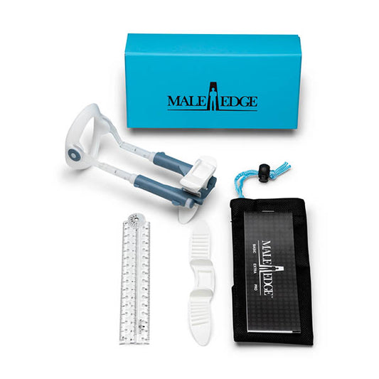 MaleEdge Basic Kit. Studio photo of the blue product on a white background, another angle.