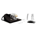 Mini-Me Black Chastity Cock Cage Kit - Clear - Clear 1.25 Inch Cock Cage Kit - Image 6