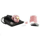 Mini-Me Black Chastity Cock Cage Kit - Pink - Pink 1.25 Inch Cock Cage Kit - Image 6