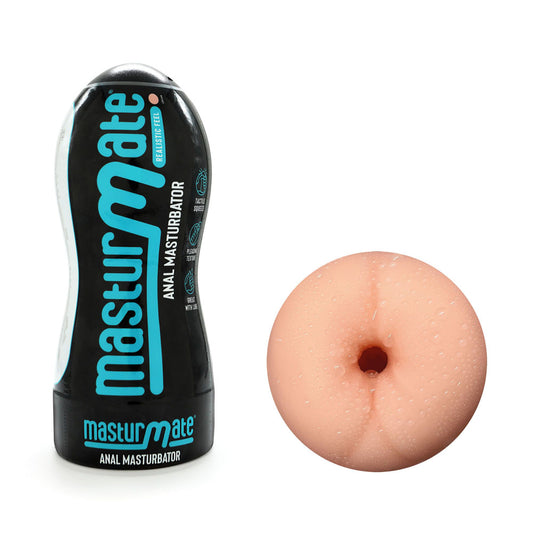 Masturmate Butt. Studio photo of the flesh stroker on a white background.