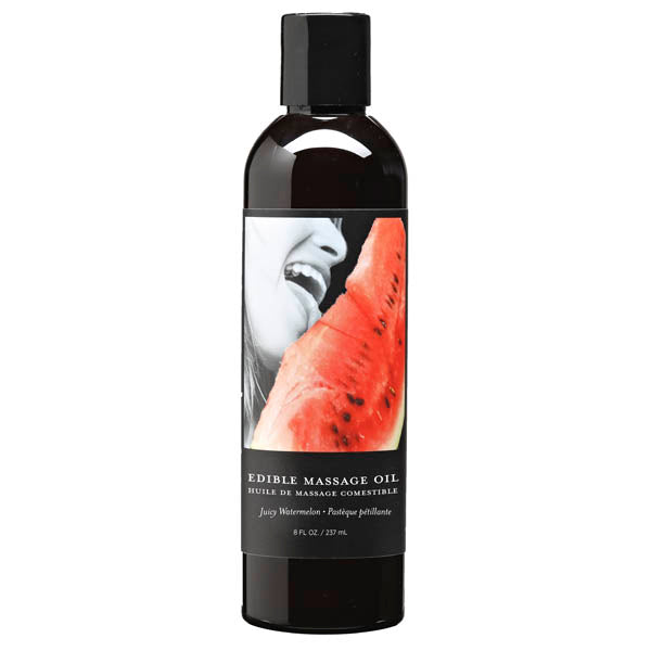 Edible Massage Oil - Juicy Watermelon Flavoured - 237 ml Bottle - Image 1