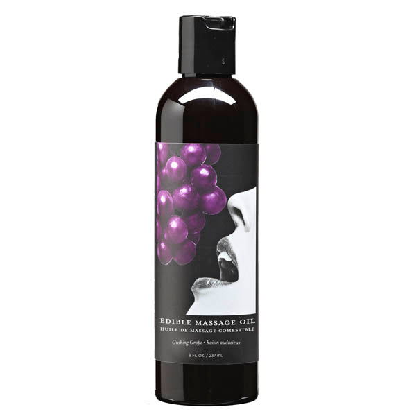 Edible Massage Oil - Gushing Grape Flavoured - 237 ml Bottle - Image 1