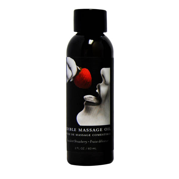 Edible Massage Oil - Succulent Strawberry Flavoured - 59 ml Bottle - Image 1