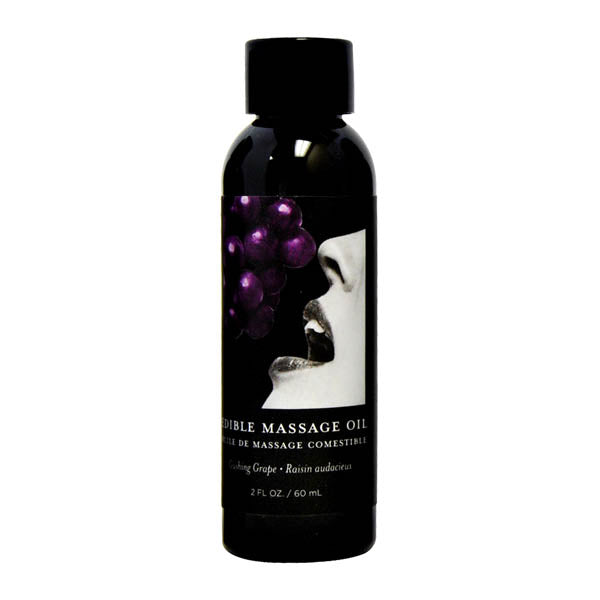 Edible Massage Oil - Gushing Grape Flavoured - 59 ml Bottle - Image 1