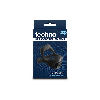 Techno - Strobe - Black Vibrating Cock Ring with App Control