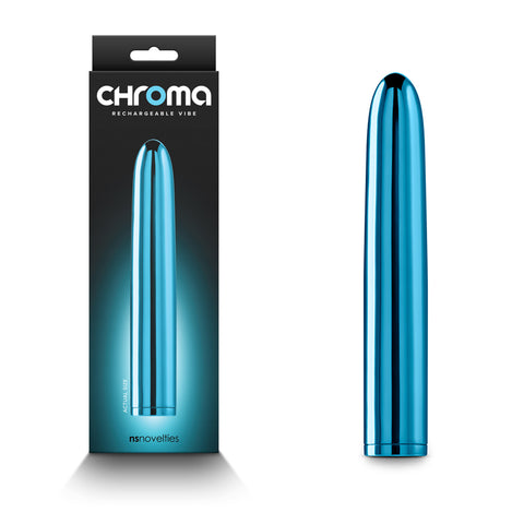 Chroma - Teal - Metallic Teal 17 cm USB Rechargeable Vibrator - Image 1