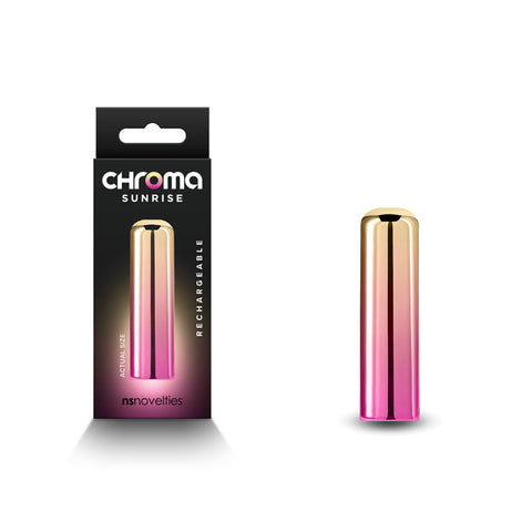 Chroma Sunrise - Small - Metallic Pink/Gold 6.8 cm USB Rechargeable Bullet - Image 1
