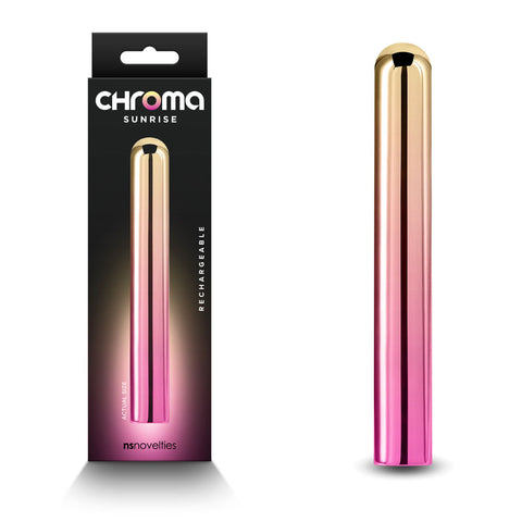 Chroma Sunrise - Large - Metallic Pink/Gold 13.8 cm USB Rechargeable Vibrator - Image 1