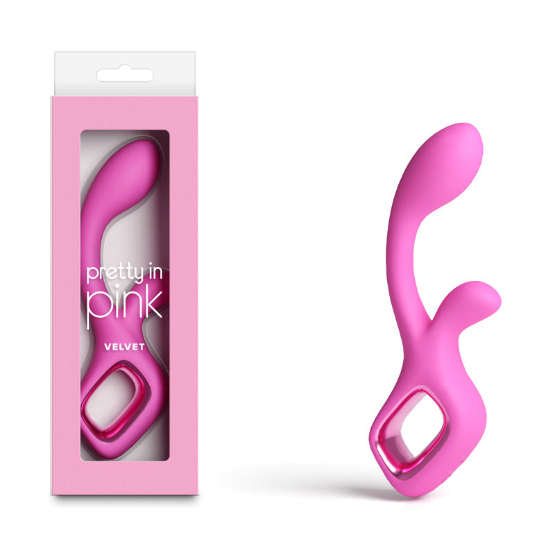 Pretty in Pink Velvet - Pink 18.7 cm USB Rechargeable Rabbit Vibrator