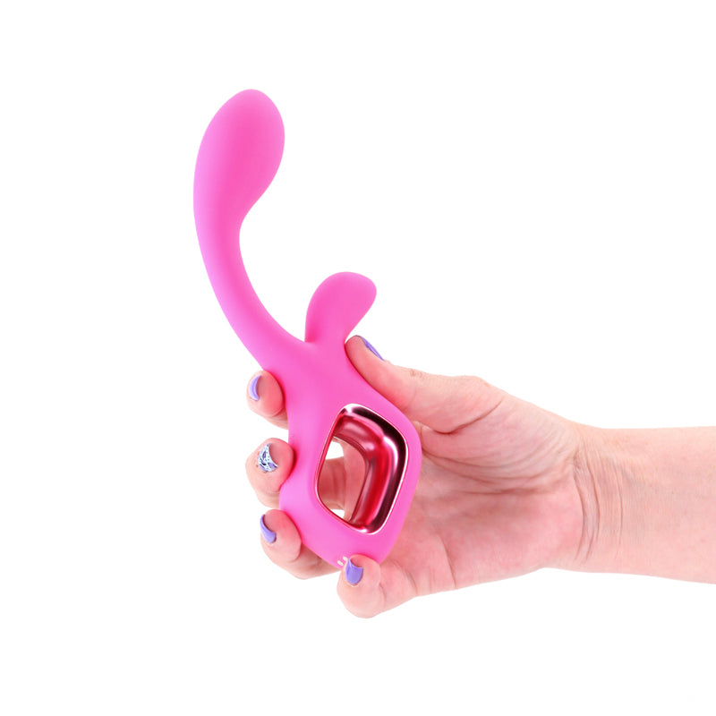 Pretty in Pink Velvet - Pink 18.7 cm USB Rechargeable Rabbit Vibrator