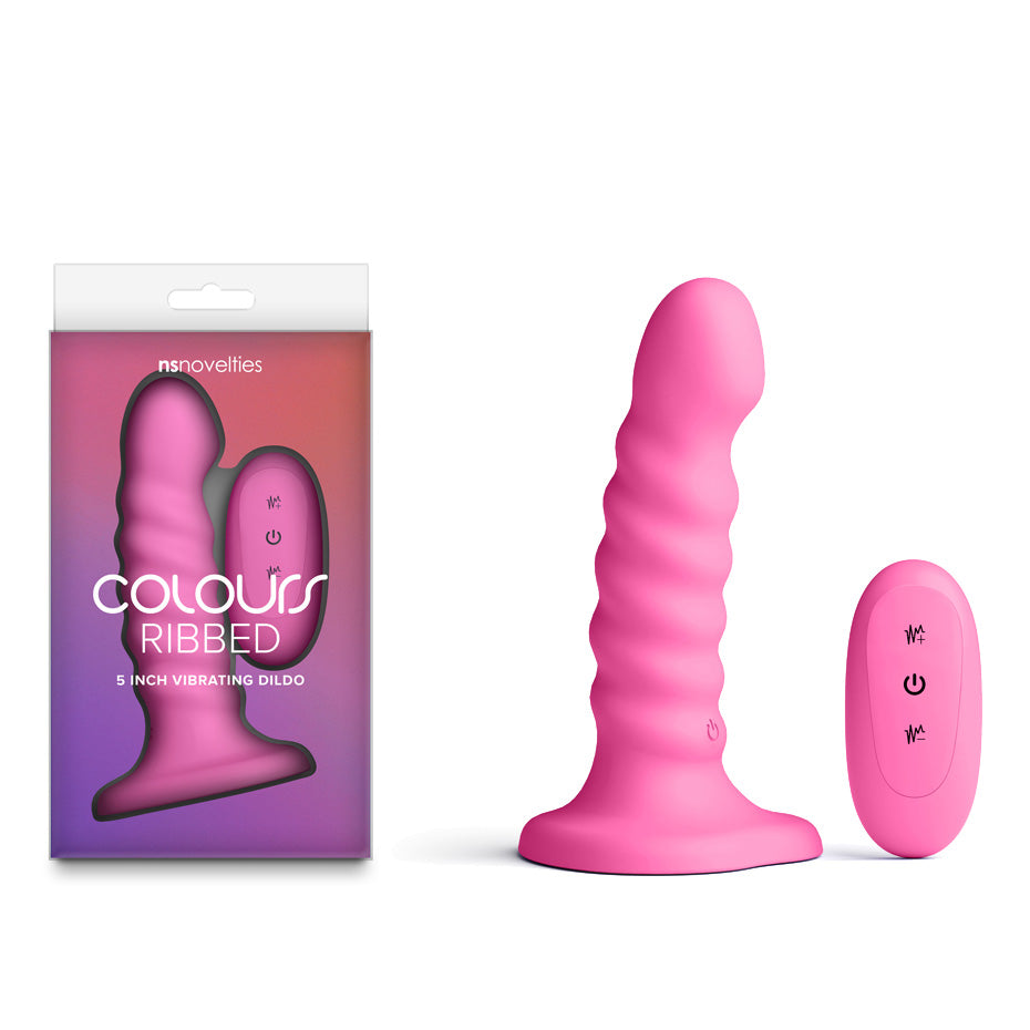 Colours Ribbed - 5'' Vibrating Dildo - Pink 14.5 cm Vibrating Dildo
