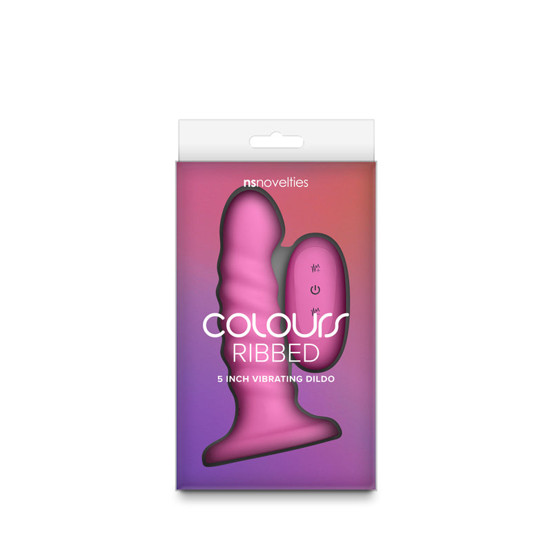 Colours Ribbed - 5'' Vibrating Dildo - Pink 14.5 cm Vibrating Dildo