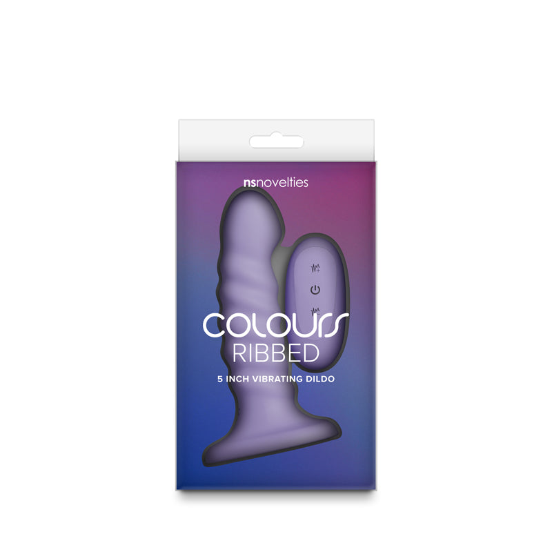 Colours Ribbed - 5'' Vibrating Dildo - Purple 14.5 cm Vibrating Dildo
