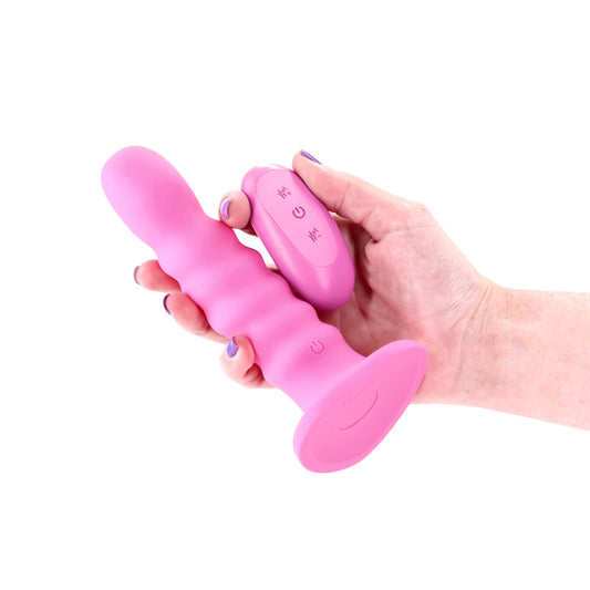 Colours Ribbed - 6'' Vibrating Dildo - Pink 16.5 cm Vibrating Dildo