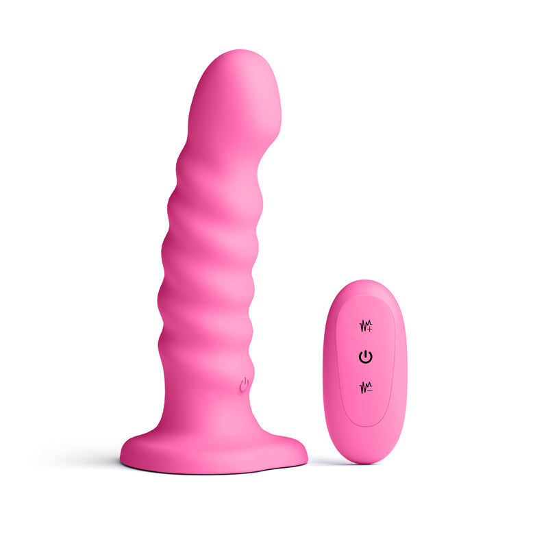 Colours Ribbed - 6'' Vibrating Dildo - Pink 16.5 cm Vibrating Dildo