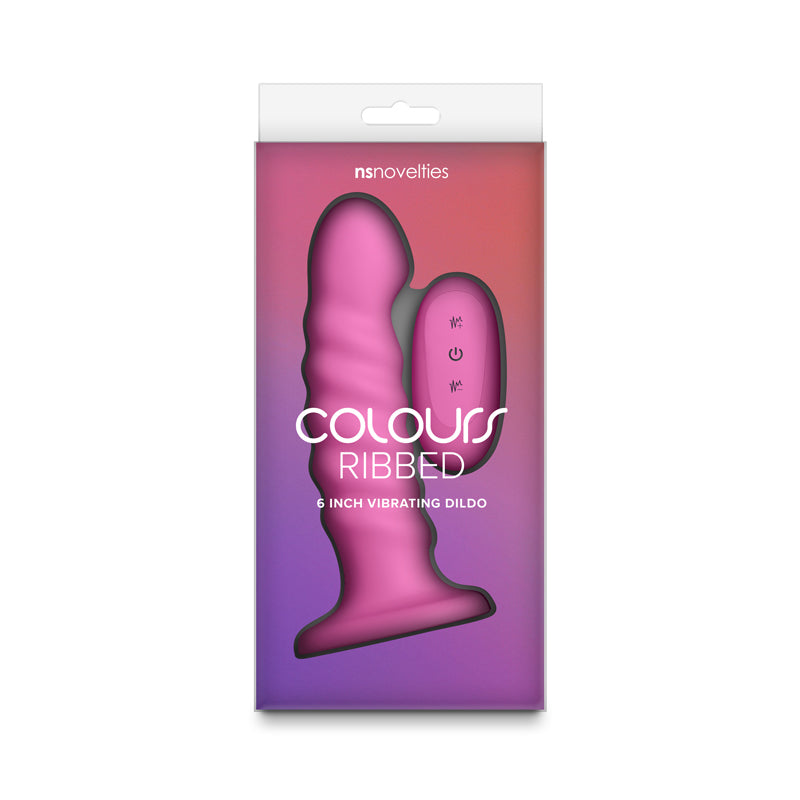 Colours Ribbed - 6'' Vibrating Dildo - Pink 16.5 cm Vibrating Dildo