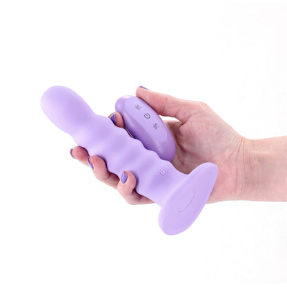 Colours Ribbed - 6'' Vibrating Dildo - Purple 16.5 cm Vibrating Dildo