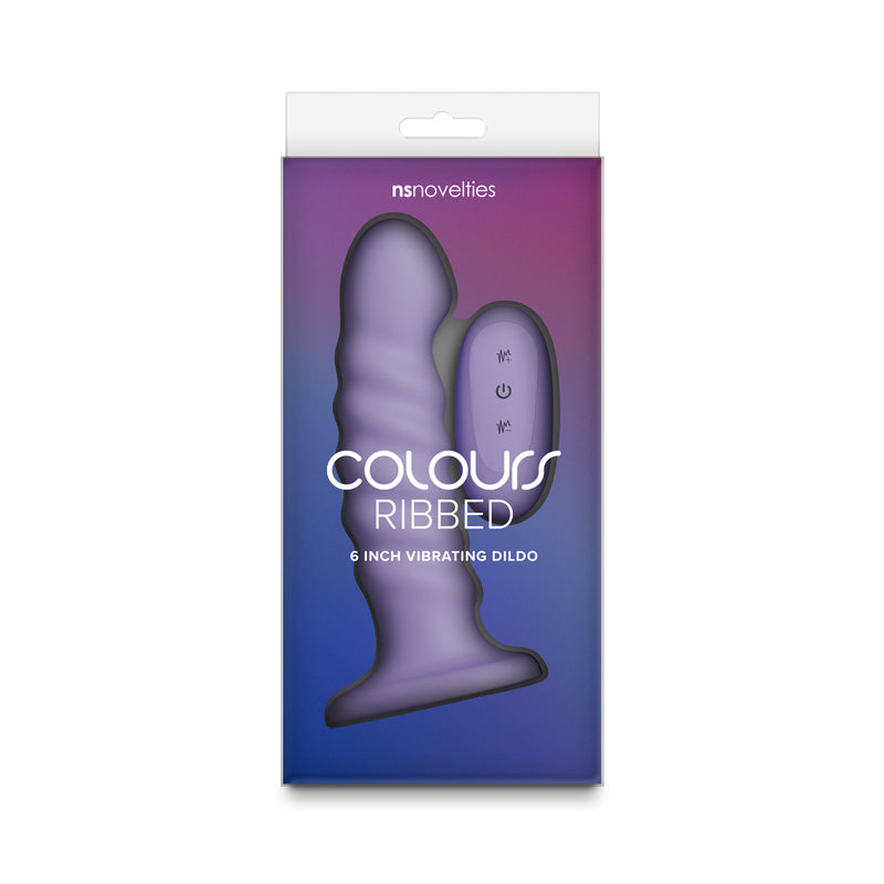 Colours Ribbed - 6'' Vibrating Dildo - Purple 16.5 cm Vibrating Dildo