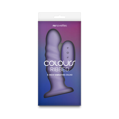 Colours Ribbed - 6'' Vibrating Dildo - Purple 16.5 cm Vibrating Dildo
