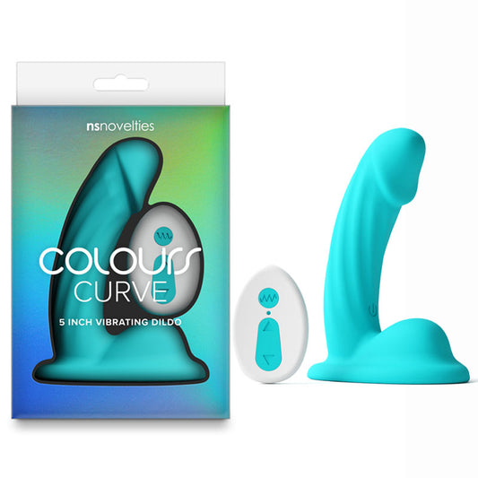 Colours Curve - Vibrating 5'' Dildo - Teal 12.6 cm Vibrating Dildo