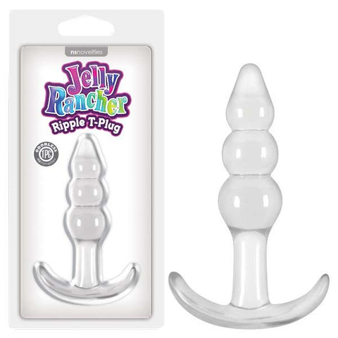 Jelly Rancher Ripple T-Plug - Clear 10.9 cm (4.3'') Butt Plug - Image 1