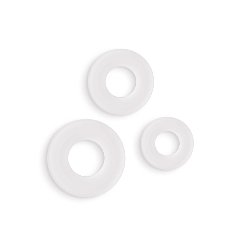 Firefly - 3pc Bubble Rings - White - Glow in Dark Cock Rings Set of 3