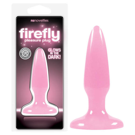 Firefly Pleasure Plug - Glow-in-the-Dark Pink (3.2'') Mini Butt Plug