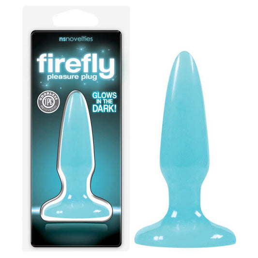 Firefly Pleasure Plug - Glow-in-the-Dark Blue (3.2'') Mini Butt Plug