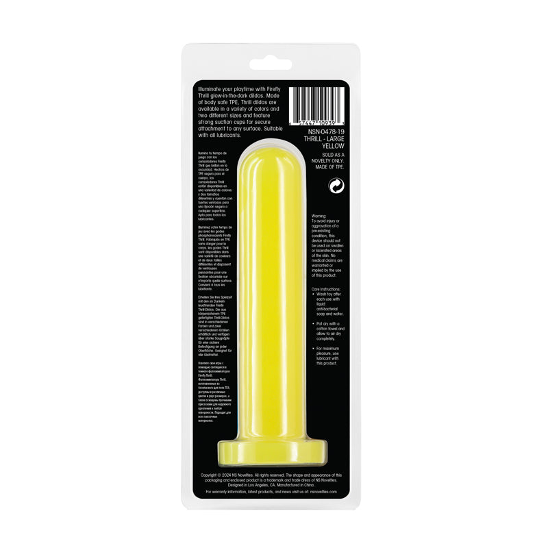 Firefly - Thrill - Yellow - Large - Glow in Dark Yellow Large Dildo