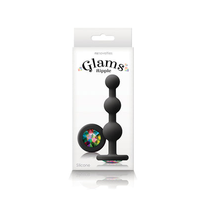 Glams Ripple - Rainbow Gem - Black 11.4 cm Butt Plug