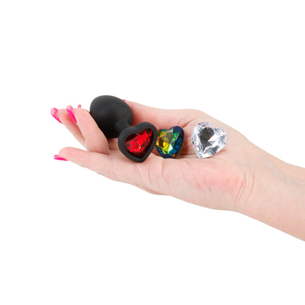 Glams Xchange Heart - Small - Black Small Butt Plug