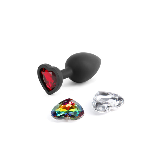 Glams Xchange Heart - Small - Black Small Butt Plug