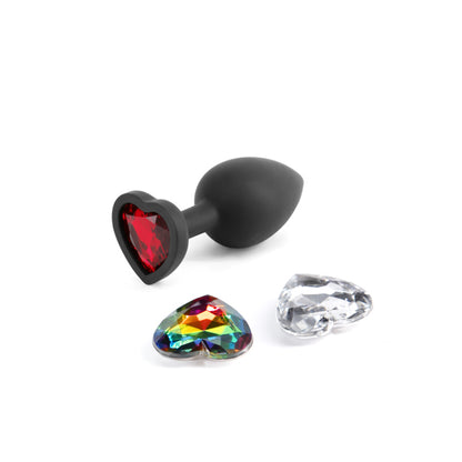 Glams Xchange Heart - Small - Black Small Butt Plug