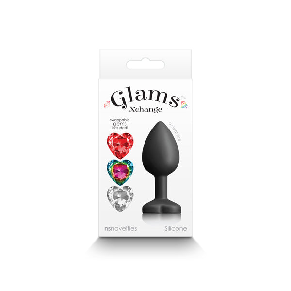 Glams Xchange Heart - Small - Black Small Butt Plug