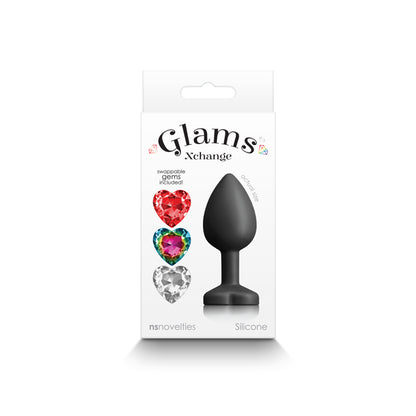 Glams Xchange Heart - Small - Black Small Butt Plug