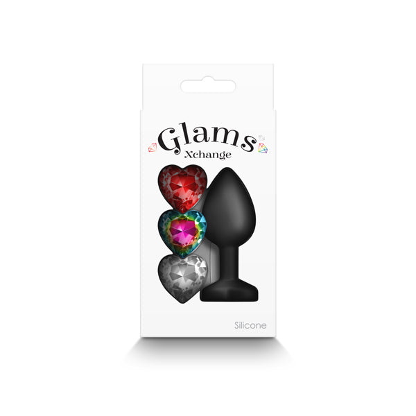 Glams Xchange Heart - Small - Black Small Butt Plug
