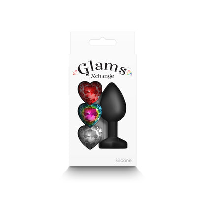 Glams Xchange Heart - Small - Black Small Butt Plug