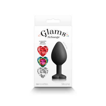 Glams Xchange Heart - Medium - Black Medium Butt Plug