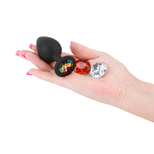 Glams Xchange Round - Medium - Black Medium Butt Plug