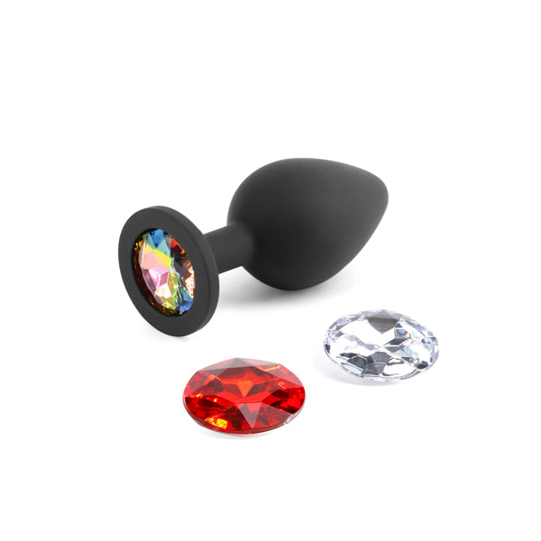 Glams Xchange Round - Medium - Black Medium Butt Plug