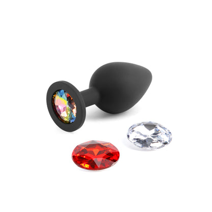 Glams Xchange Round - Medium - Black Medium Butt Plug