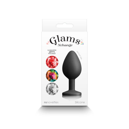 Glams Xchange Round - Medium - Black Medium Butt Plug