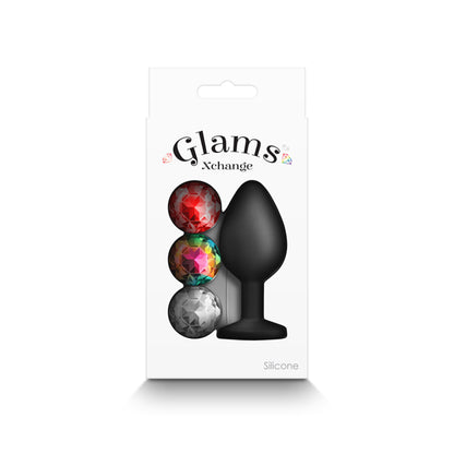 Glams Xchange Round - Medium - Black Medium Butt Plug
