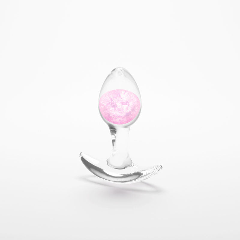Glams Cosmic Small. Studio photo of the pink butt plug on a white background.