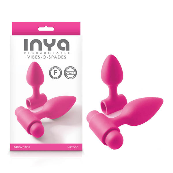 INYA Vibes-O-Spades - Pink Vibrating Butt Plugs - Set of 2 - Image 1