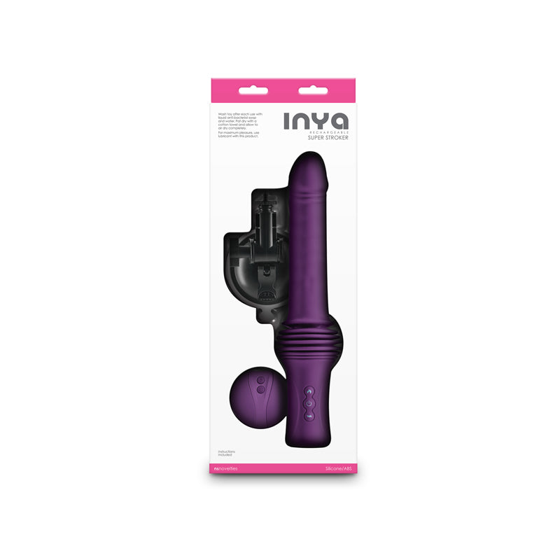 INYA Super Stroker - Purple 36.8 cm Thrusting Vibrator & Stand