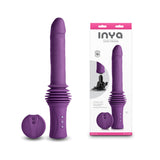 INYA Super Stroker - Purple - Purple 36.8 cm USB Rechargeable Thrusting Vibrator with Remote Control & Stand - Image 1